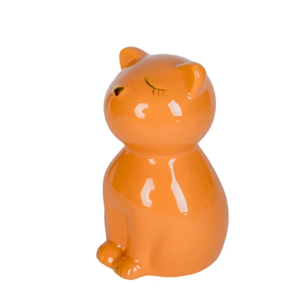 Urns Pet Ashes – Orange Ceramic Cat for a Gentle Goodbye - 图片 2