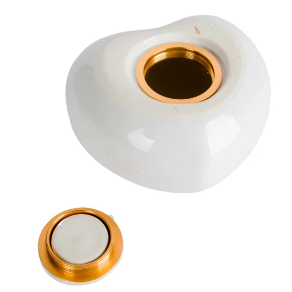 PawPrint and Heart Ceramic Urn – White Pet Cremation Urn for Ashes - 图片 2