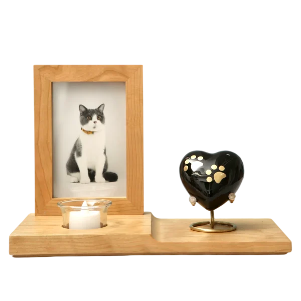 Metal Dog Urns for Ashes – Black Brass Pet Urns with Gold Paw Prints
